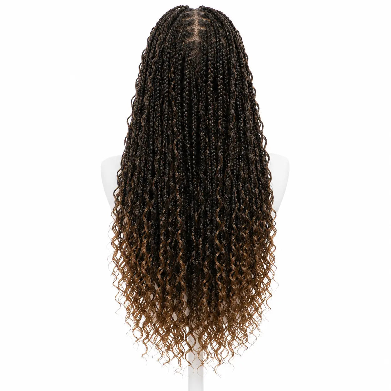 Knotless Box Braids Wig 28" | Full 360 HD Lace Boho Curls for Black Women Korrify