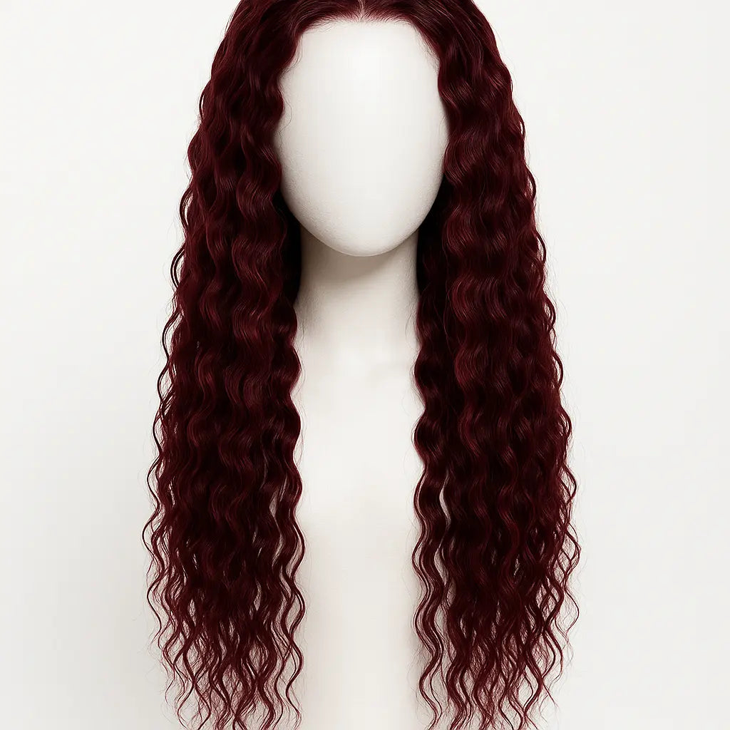 Burgundy wig guide for melanated skin tones Korrify
