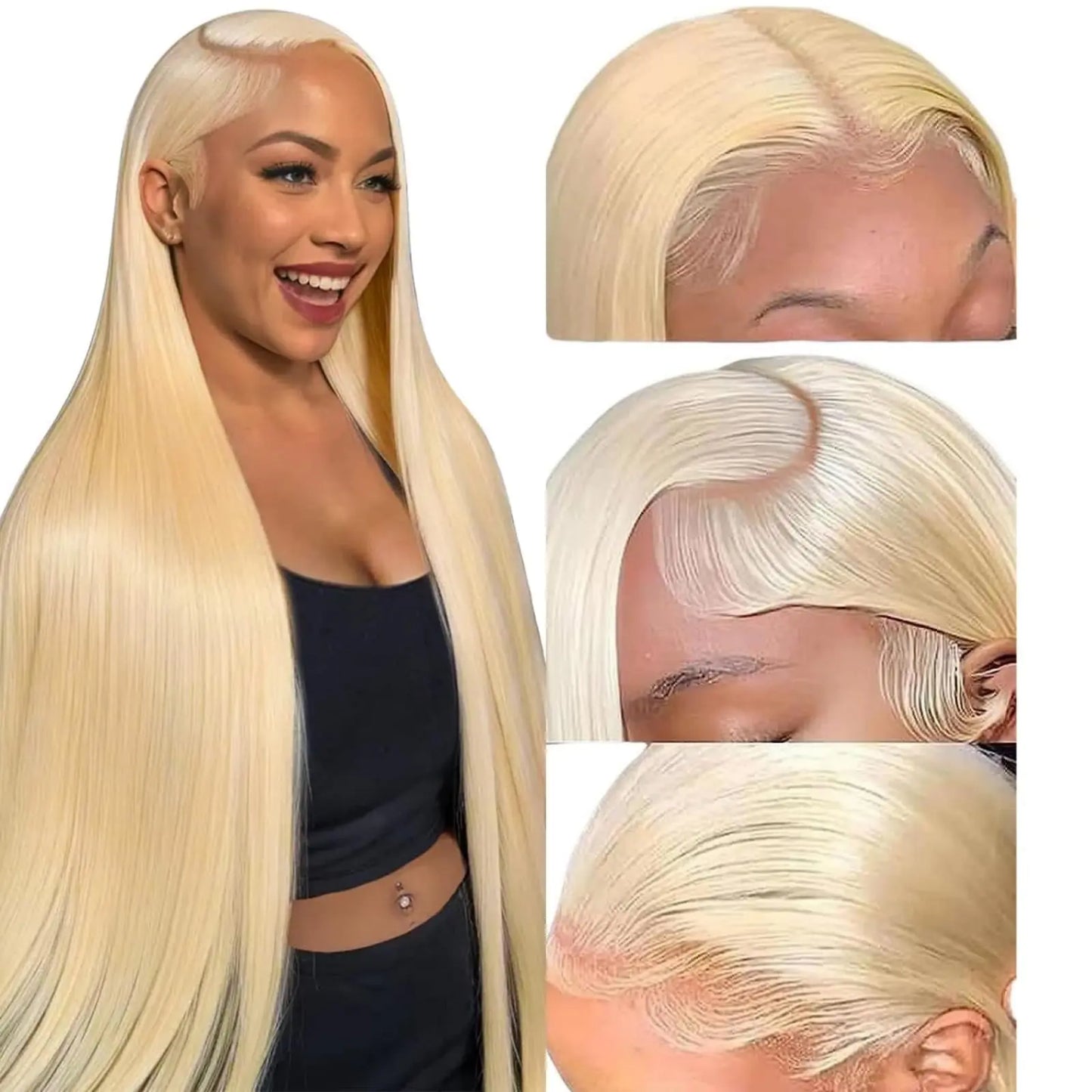 613 Blonde Straight Human Hair Lace Front Wig 24" | 13x6 HD Lace 180% Density Korrify