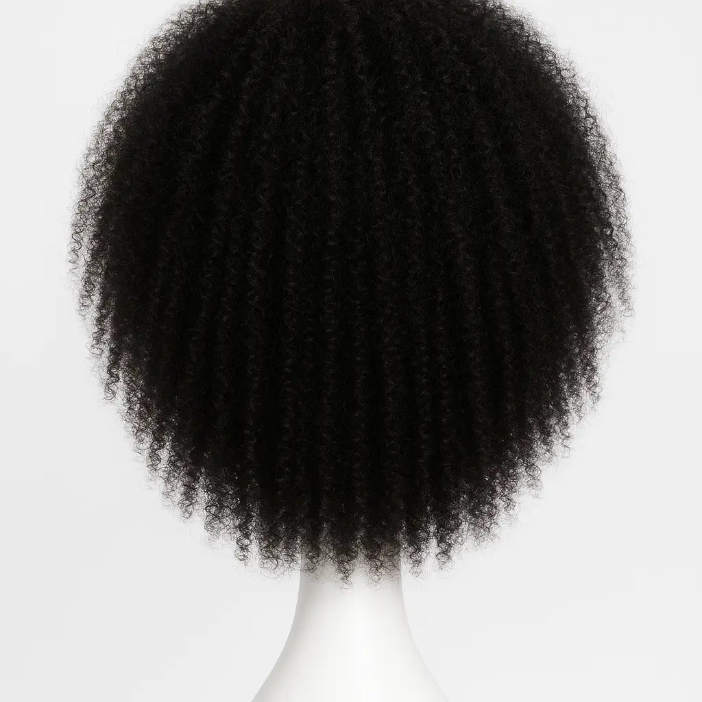 Afro Kinky Curly Human Hair Wig 18 inch - Back View