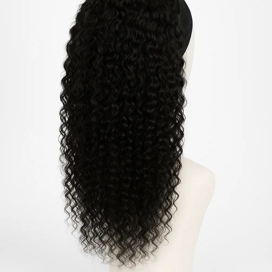 Beginner Curly Headband Wig 16 inch - Back View