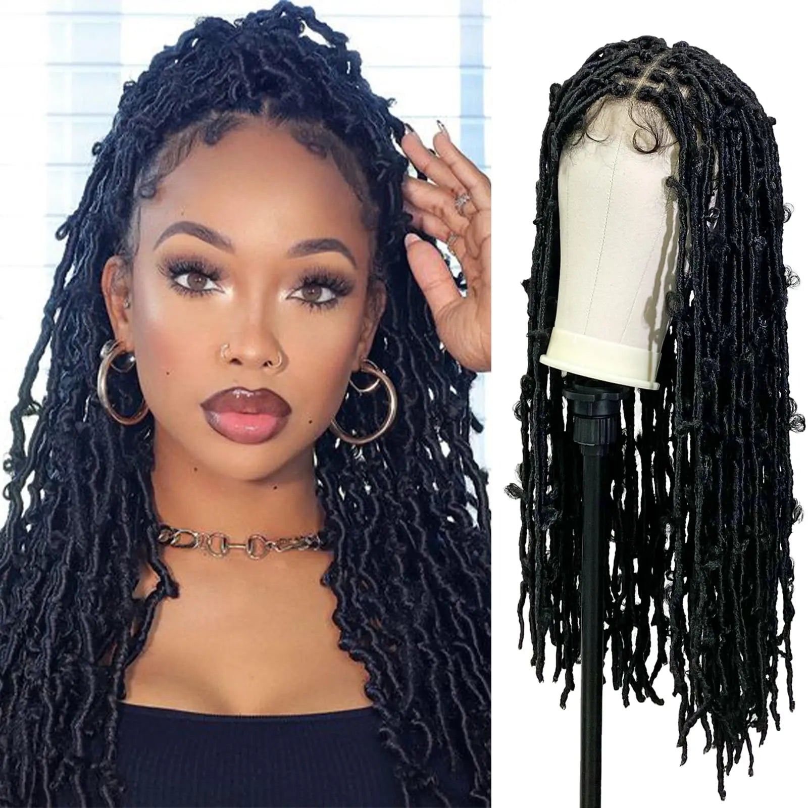 Butterfly Locs Wig 36" | Full Lace Glueless Faux Locs Protective Style for Black Women Korrify