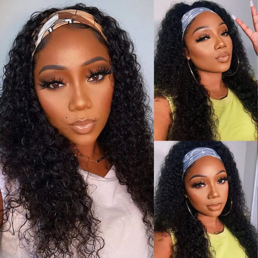 Deep Wave Human Hair Headband Wig 20" | Glueless Wear & Go for Black Women Korrify