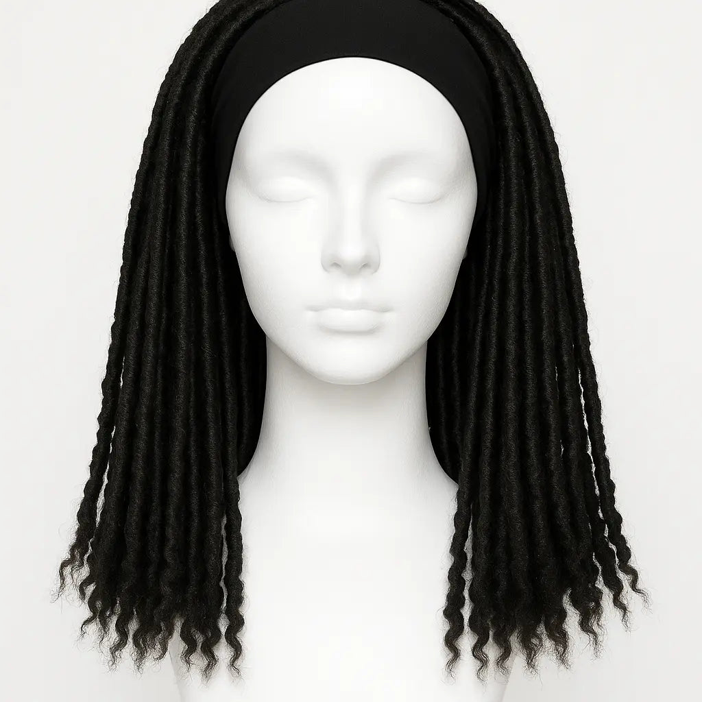 Faux Locs Headband Wig 14 inch - Front View