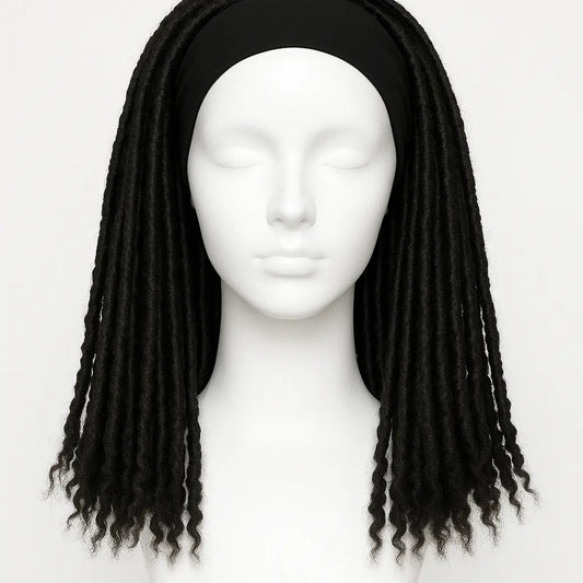 Faux Locs Headband Wig 14 inch - Front View