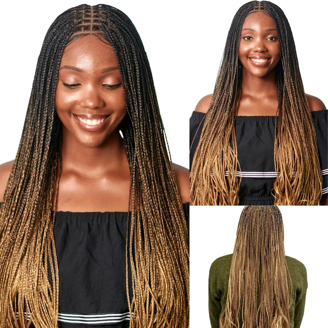 Knotless Box Braids Wig 28" | Full 360 HD Lace Boho Curls for Black Women Korrify