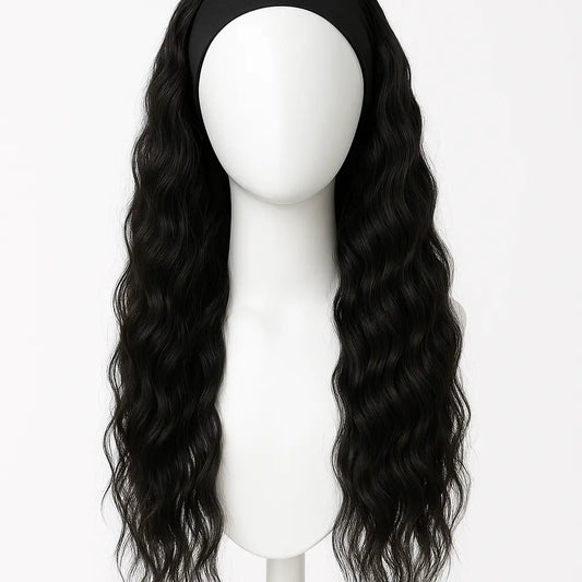 Long Wavy Headband Wig 26 inch - Front View