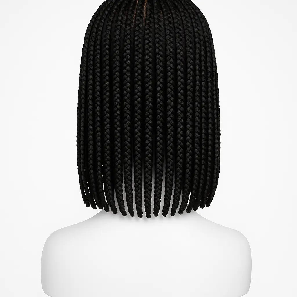 Short Knotless Box Braids Wig 18 inch - Back View
