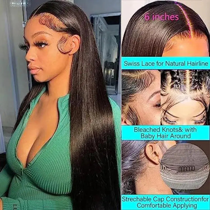 Straight Human Hair Lace Front Wig | Glueless 12–32 Inches Silky Natural for Black Women Korrify