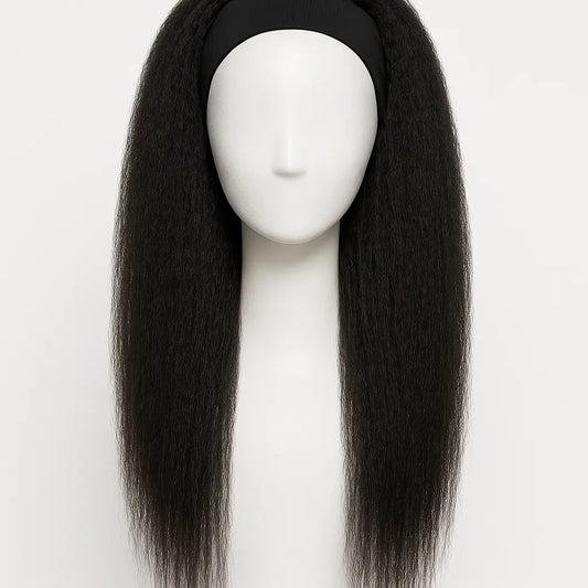 Yaki Kinky Straight Headband Wig 26 inch - Front View