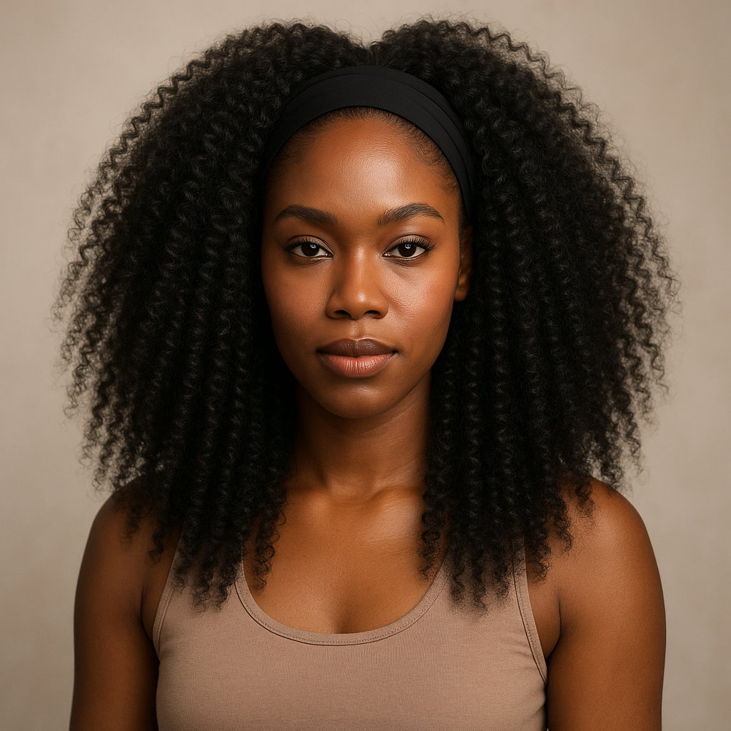Kinky Curly Human Hair Headband Wig 18 inch - Lifestyle