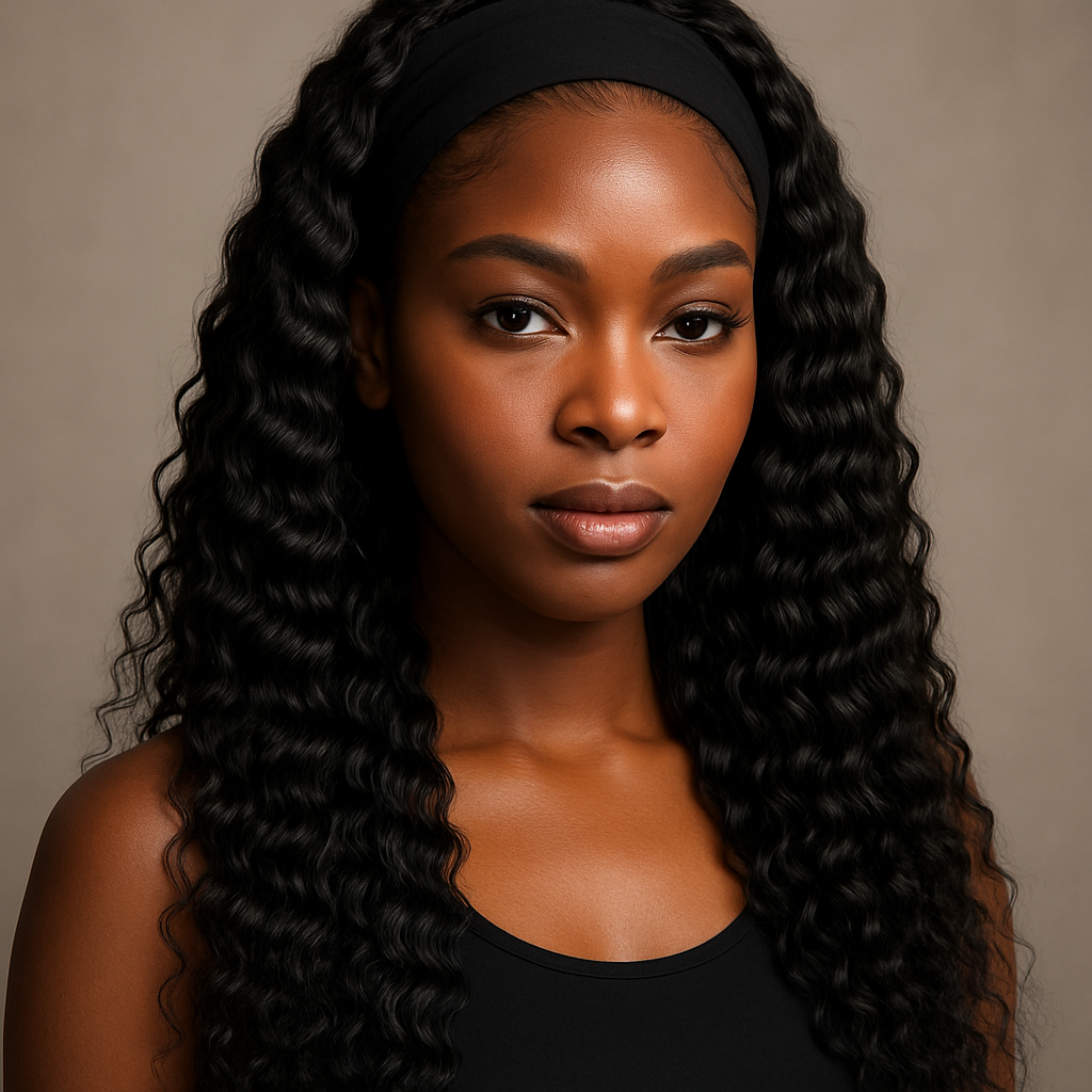 Deep Wave Human Hair Headband Wig 20 inch - Lifestyle