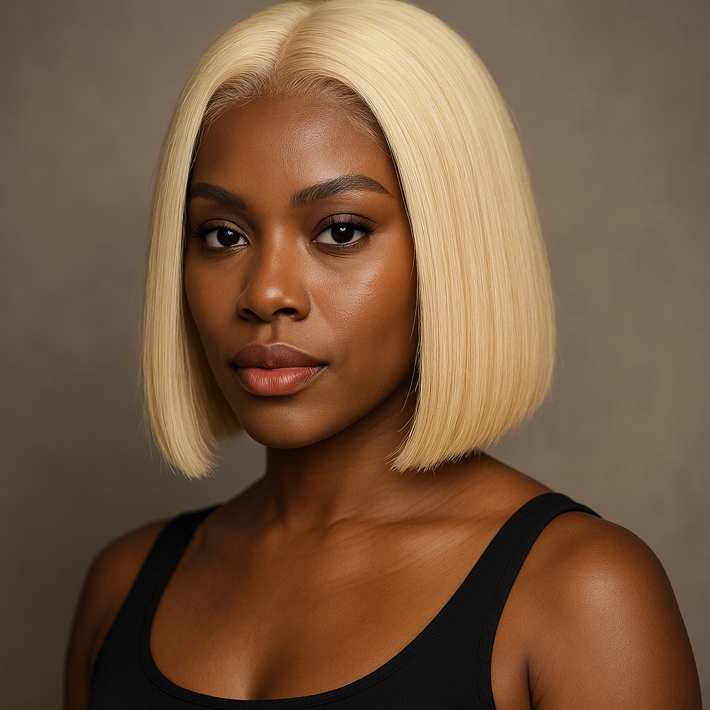 613 Blonde Bob Human Hair Lace Front Wig 12 inch - Lifestyle