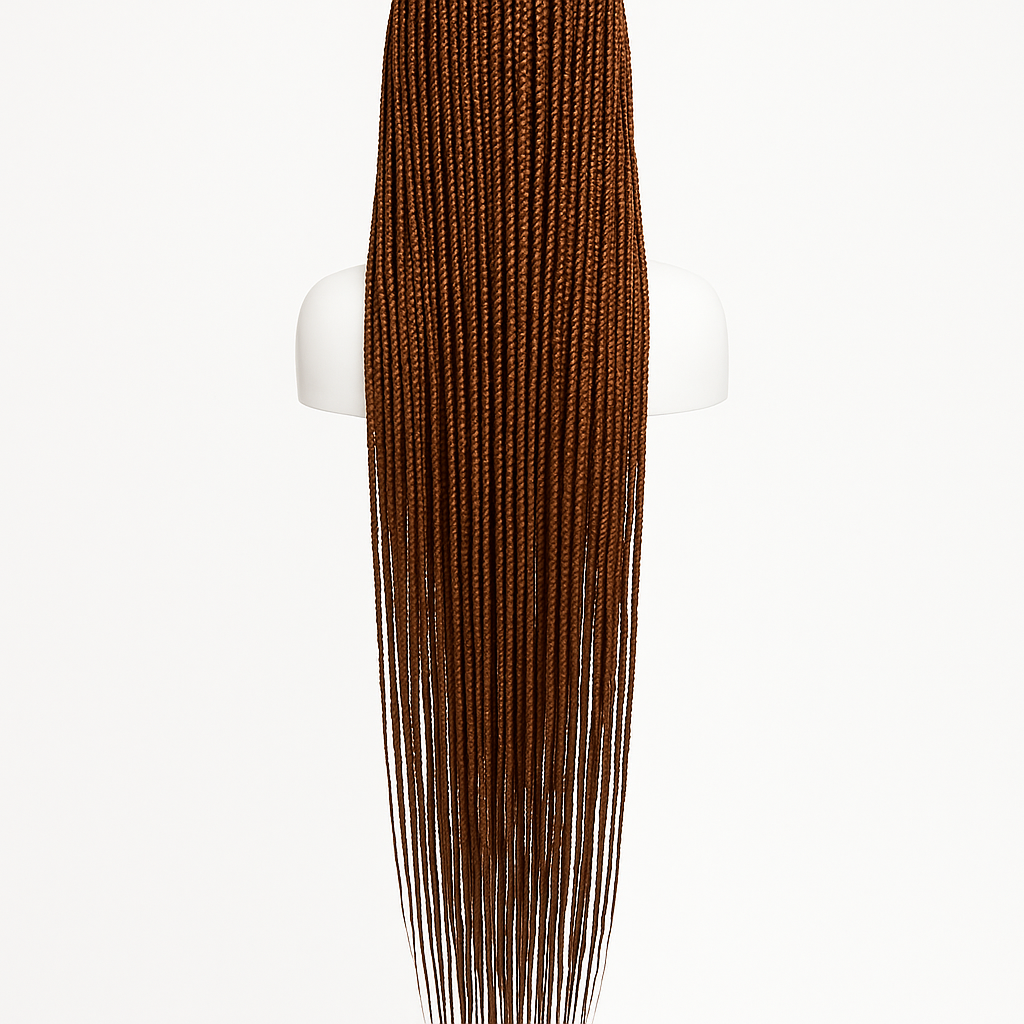 Knotless Box Braids Wig 36 inch Brown - Back View