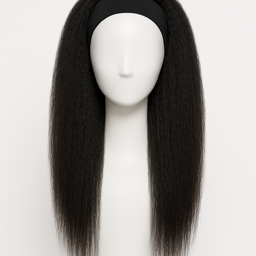 Yaki Kinky Straight Headband Wig 26 inch - Front View