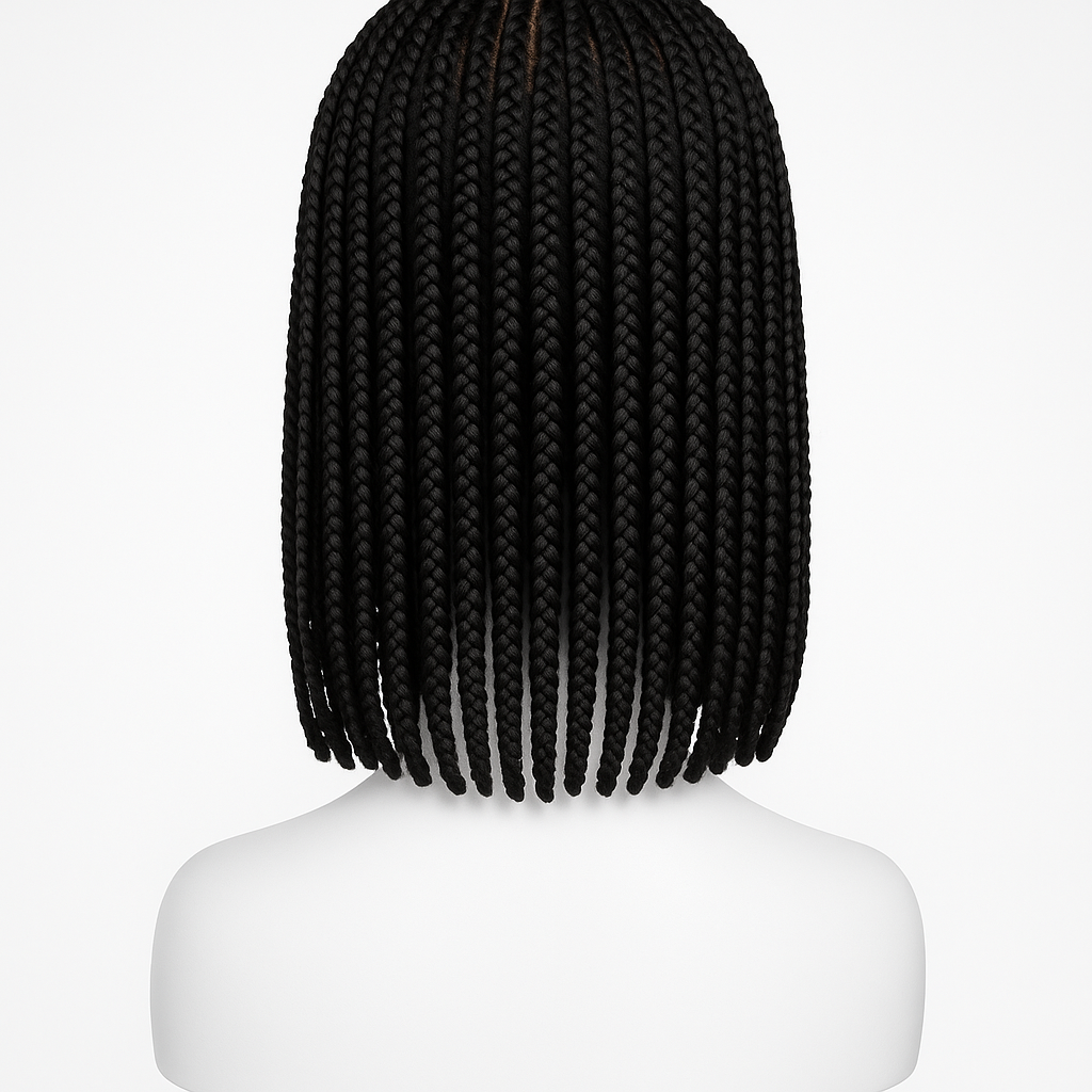 Short Knotless Box Braids Wig 18 inch - Back View