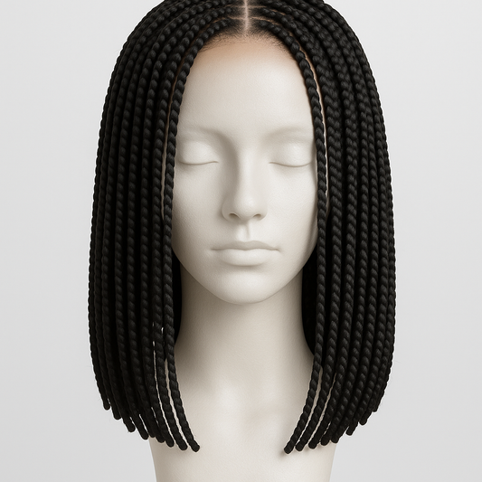 Short Knotless Box Braids Wig 18 inch - Front View