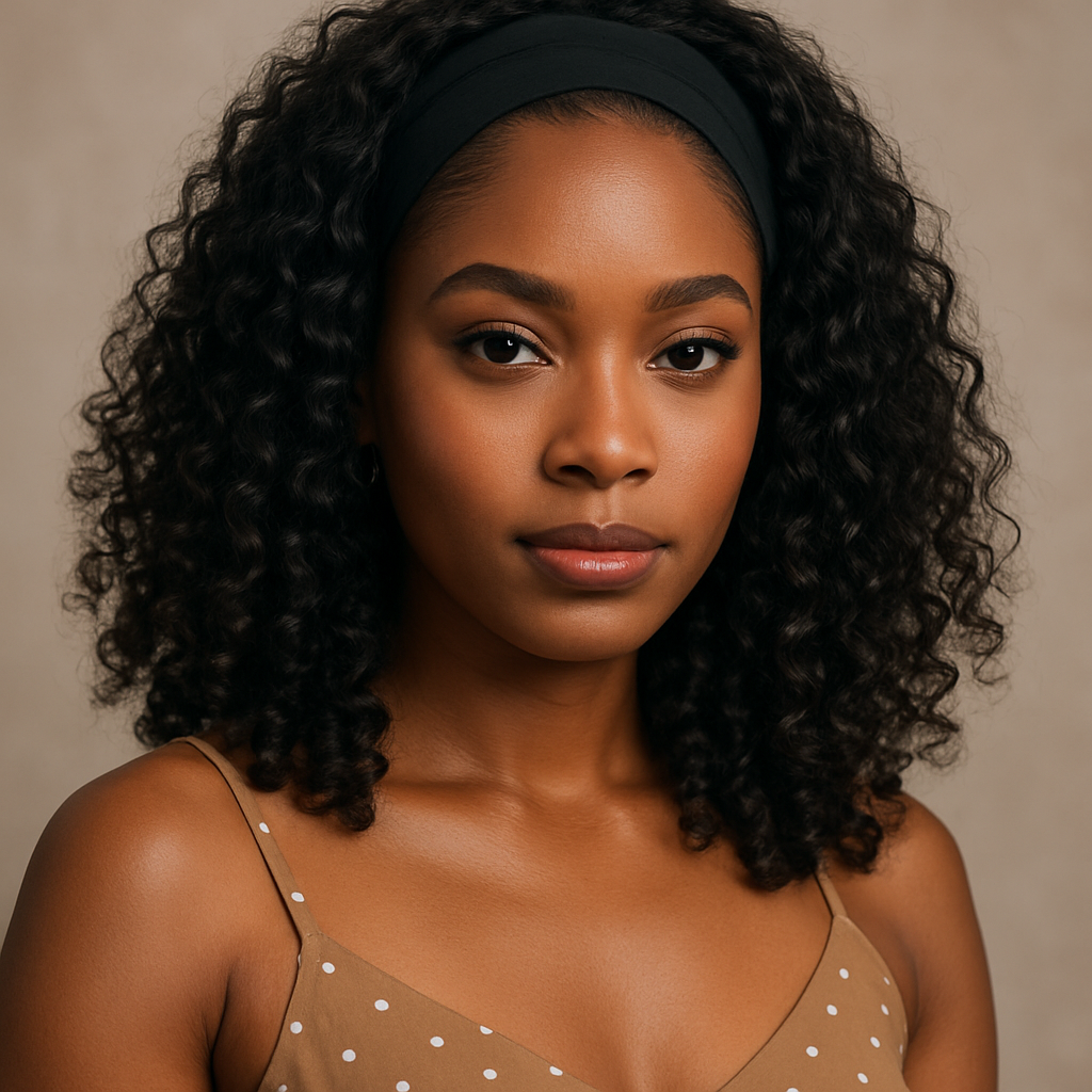 Curly Human Hair Headband Wig 16 inch - Lifestyle