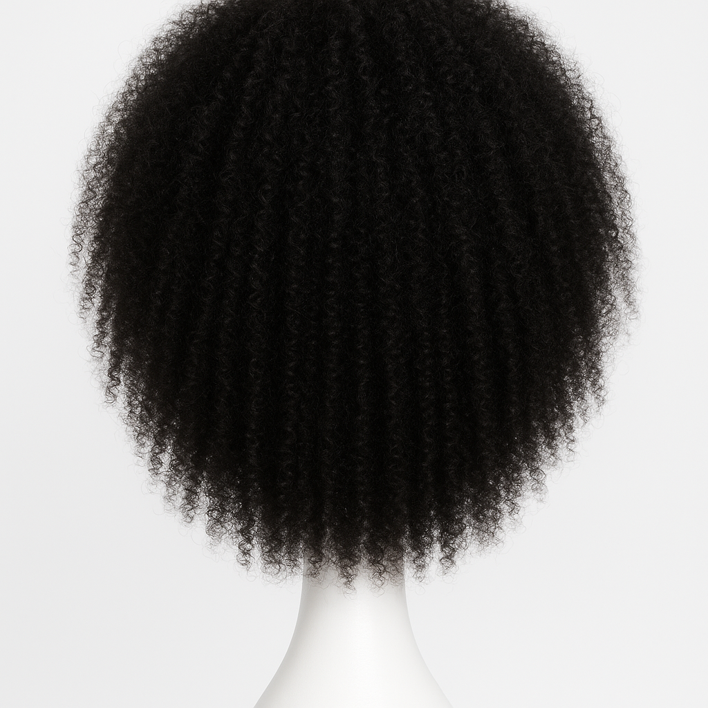 Afro Kinky Curly Human Hair Wig 18 inch - Back View