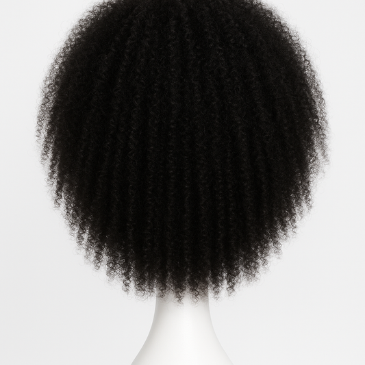 Afro Kinky Curly Human Hair Wig 18 inch - Back View