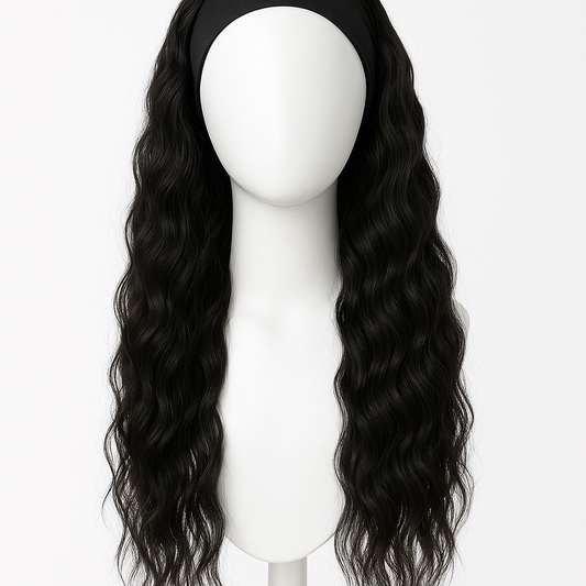 Long Wavy Headband Wig 26 inch - Front View